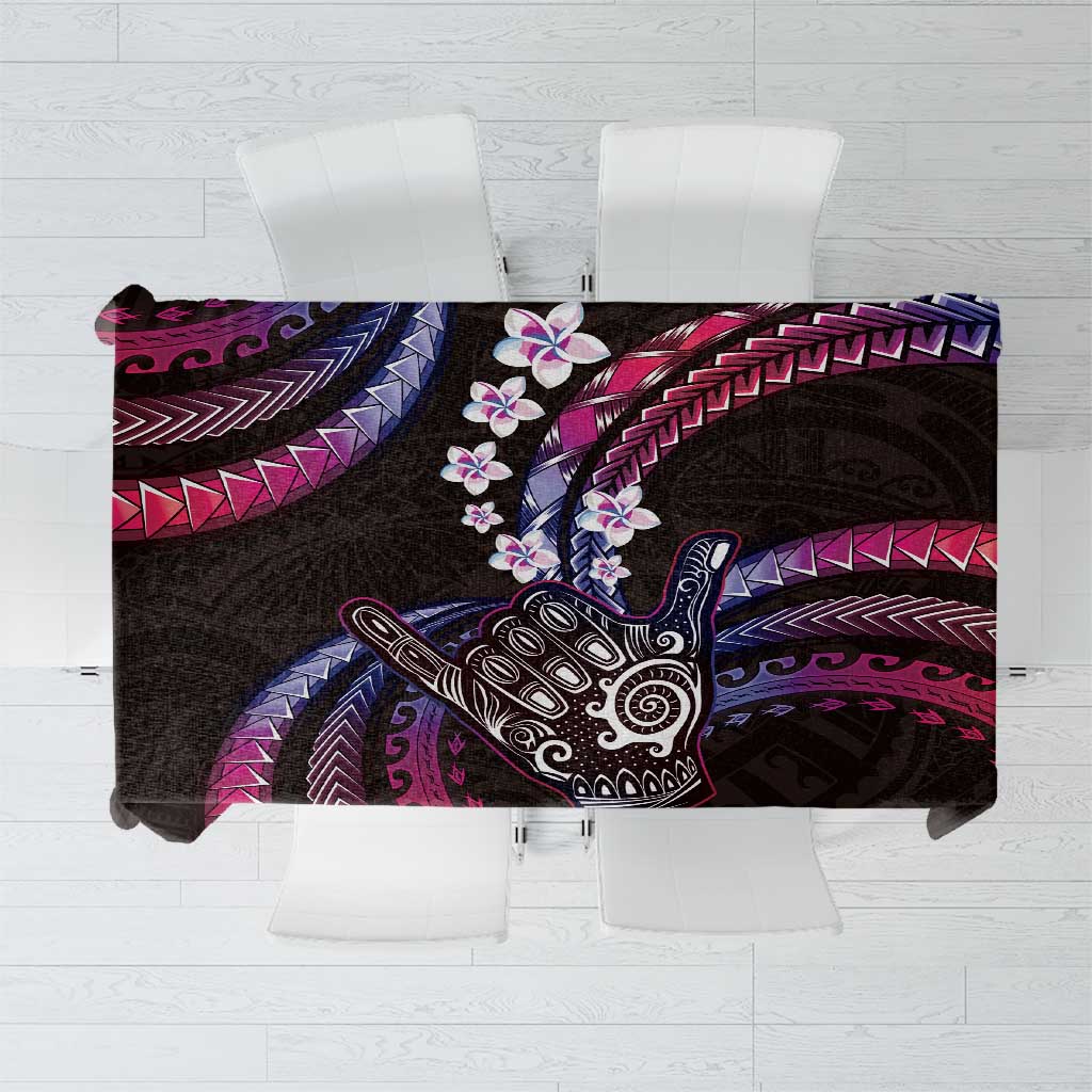 Hawaii Shaka Sign Tablecloth Fantastic Frangipani Sweet Vibes