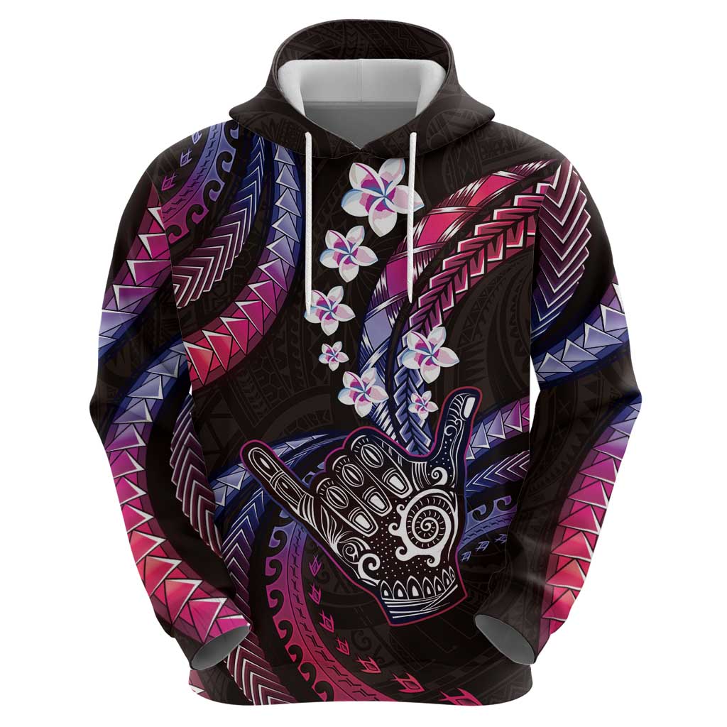 Hawaii Shaka Sign Zip Hoodie Fantastic Frangipani Sweet Vibes