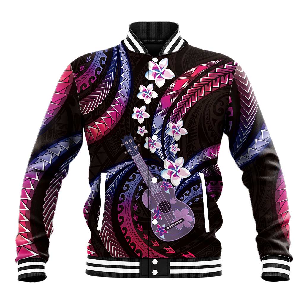 Hawaiian Ukulele Baseball Jacket Sweet Dream Fantastic Plumeria LT01 Unisex Pink - Polynesian Pride