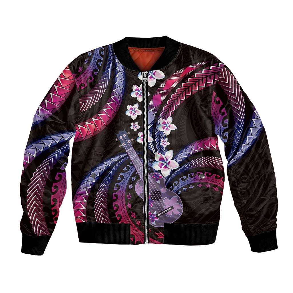 Hawaiian Ukulele Bomber Jacket Sweet Dream Fantastic Plumeria LT01 Unisex Pink - Polynesian Pride