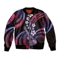 Hawaiian Ukulele Bomber Jacket Sweet Dream Fantastic Plumeria LT01 Unisex Pink - Polynesian Pride