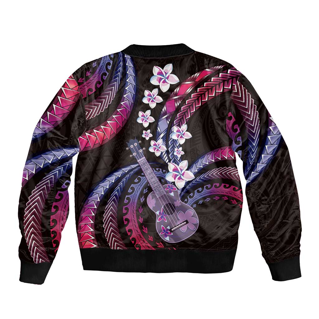Hawaiian Ukulele Bomber Jacket Sweet Dream Fantastic Plumeria LT01 - Polynesian Pride