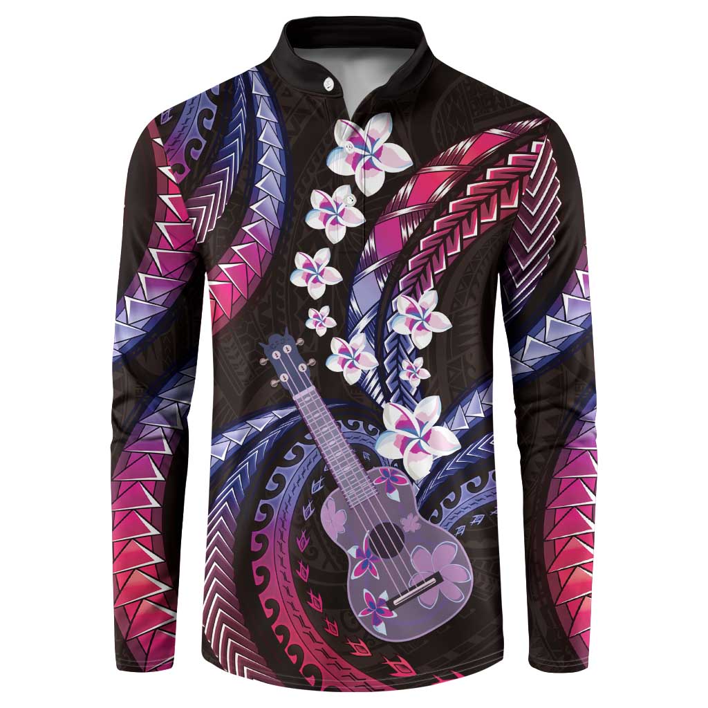 Hawaiian Ukulele Button Sweatshirt Sweet Dream Fantastic Plumeria LT01 Pink - Polynesian Pride