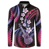 Hawaiian Ukulele Button Sweatshirt Sweet Dream Fantastic Plumeria LT01 Pink - Polynesian Pride