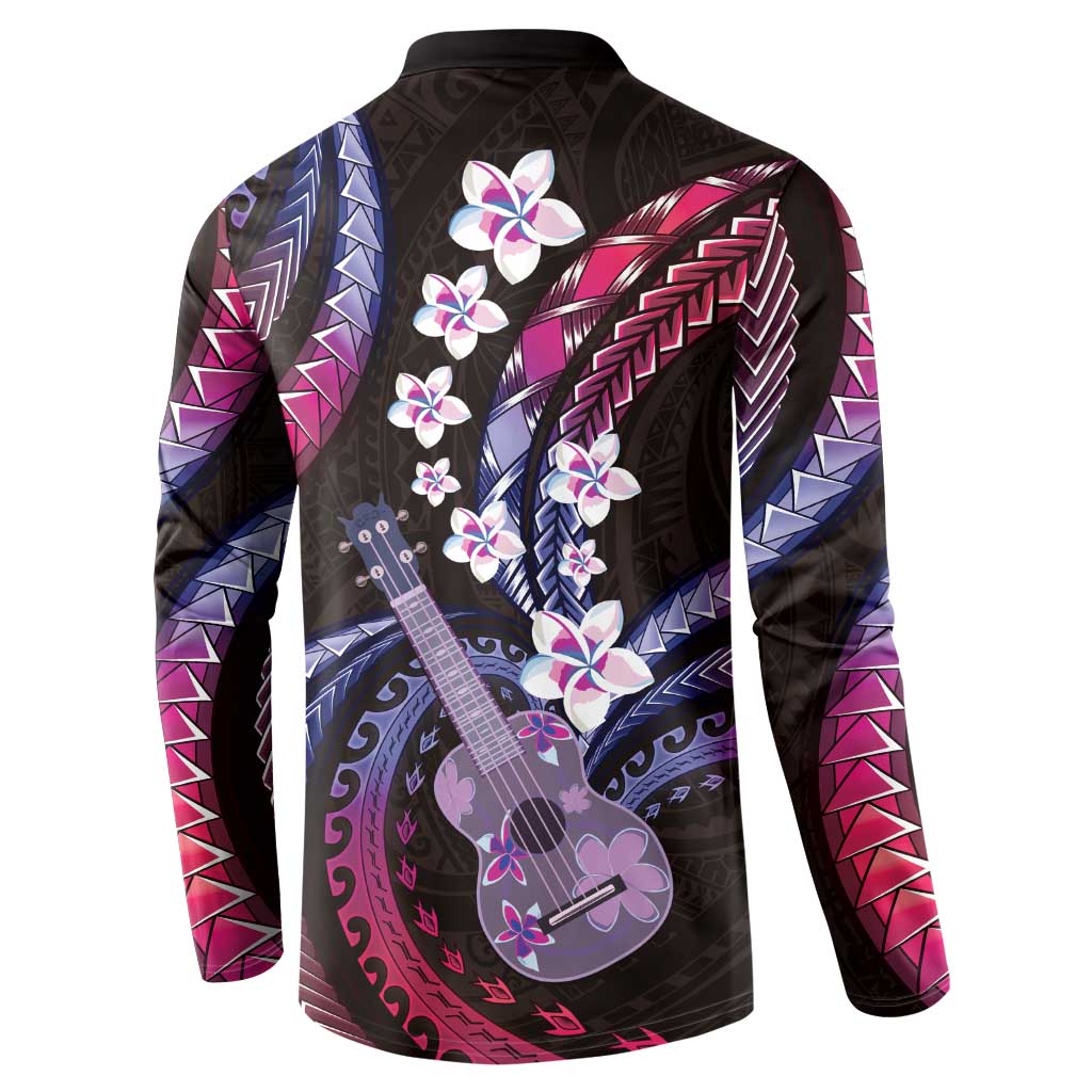 Hawaiian Ukulele Button Sweatshirt Sweet Dream Fantastic Plumeria LT01 - Polynesian Pride