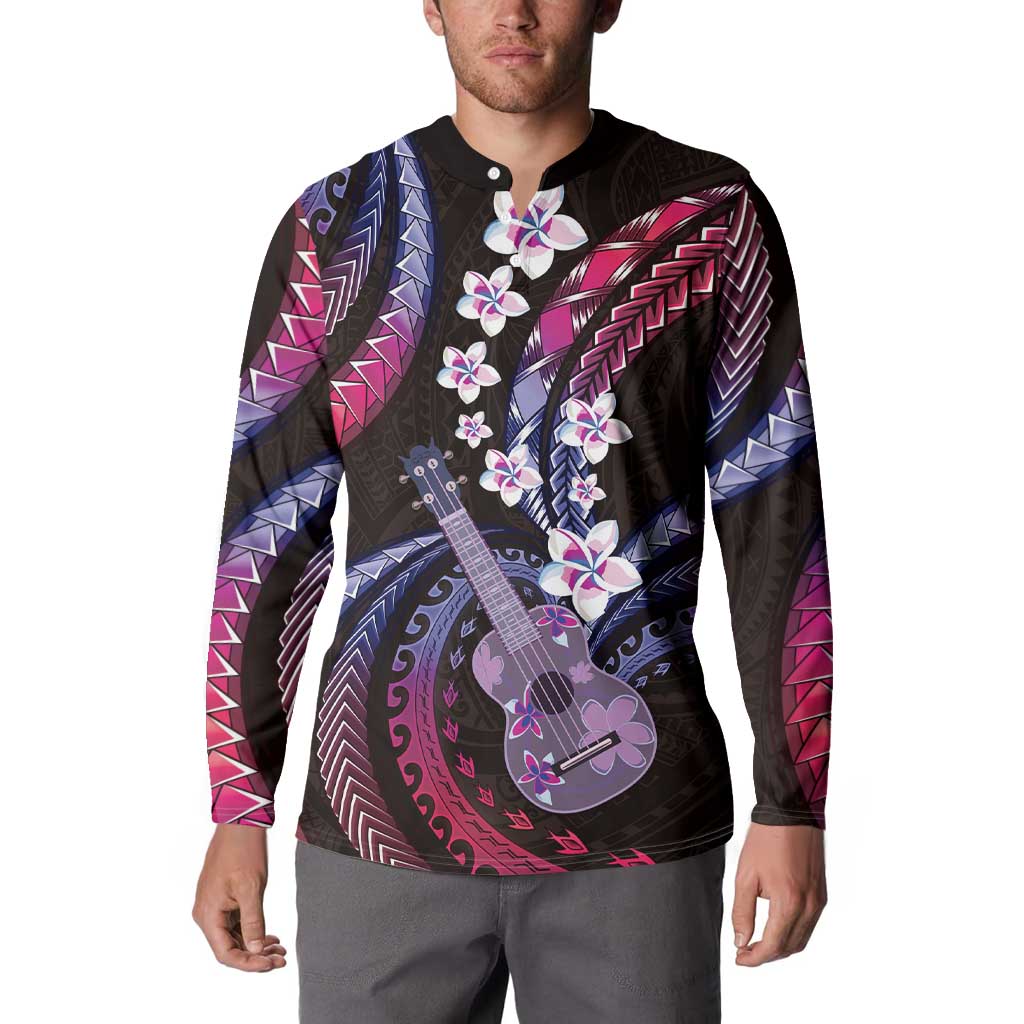 Hawaiian Ukulele Button Sweatshirt Sweet Dream Fantastic Plumeria LT01 - Polynesian Pride