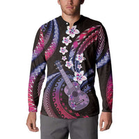 Hawaiian Ukulele Button Sweatshirt Sweet Dream Fantastic Plumeria LT01 - Polynesian Pride