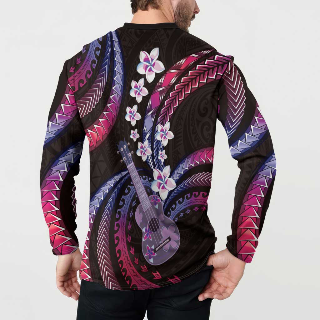 Hawaiian Ukulele Button Sweatshirt Sweet Dream Fantastic Plumeria LT01 - Polynesian Pride