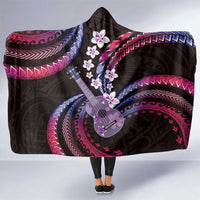Hawaiian Ukulele Hooded Blanket Sweet Dream Fantastic Plumeria LT01 One Size Pink - Polynesian Pride