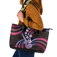 Hawaiian Ukulele Leather Tote Bag Sweet Dream Fantastic Plumeria LT01 Pink - Polynesian Pride