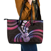 Hawaiian Ukulele Leather Tote Bag Sweet Dream Fantastic Plumeria LT01 - Polynesian Pride
