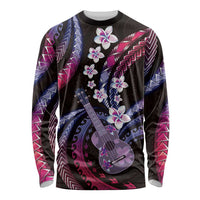Hawaiian Ukulele Long Sleeve Shirt Sweet Dream Fantastic Plumeria LT01 Unisex Pink - Polynesian Pride