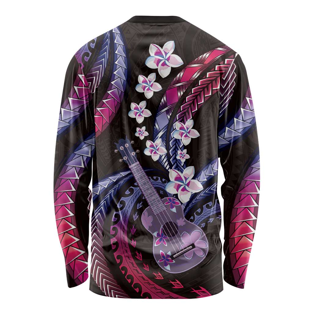 Hawaiian Ukulele Long Sleeve Shirt Sweet Dream Fantastic Plumeria LT01 - Polynesian Pride