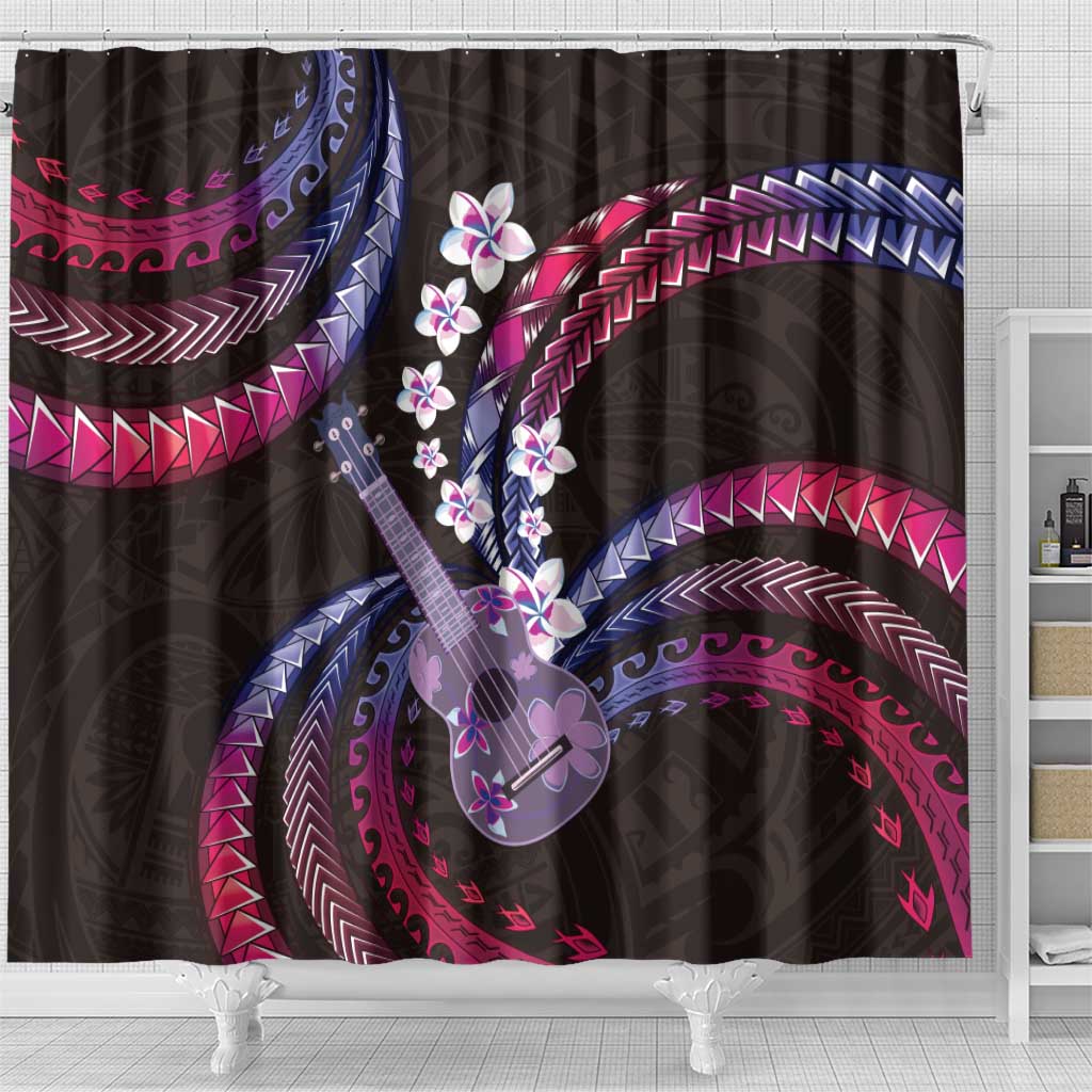 Hawaiian Ukulele Shower Curtain Sweet Dream Fantastic Plumeria