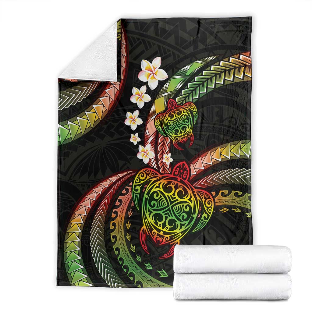 Hawaii Turtles Plumeria Blanket Reggae Polynesian Pattern