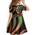 Hawaii Turtles Plumeria Family Matching Off The Shoulder Long Sleeve Dress and Hawaiian Shirt Reggae Polynesian Pattern
