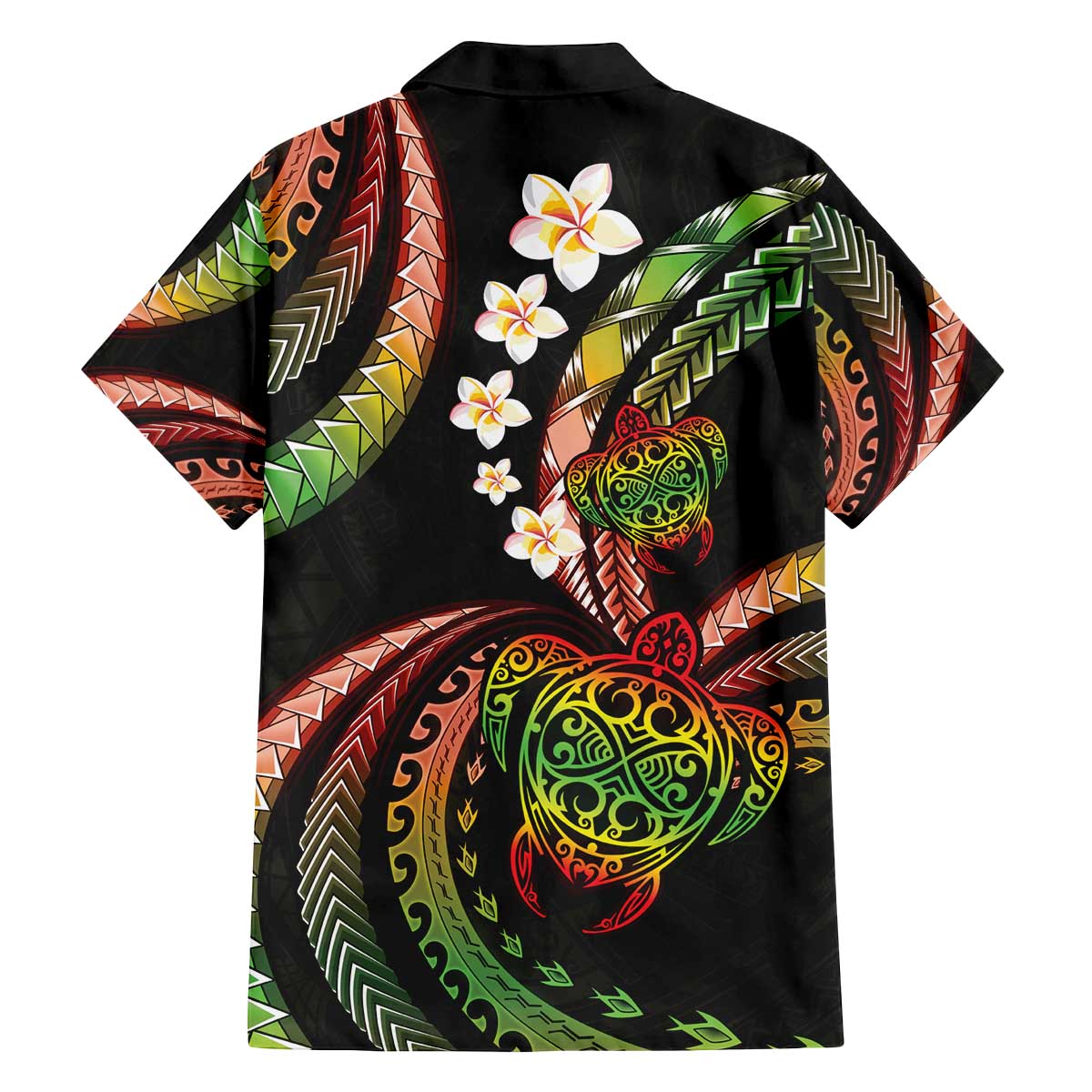 Hawaii Turtles Plumeria Family Matching Off The Shoulder Long Sleeve Dress and Hawaiian Shirt Reggae Polynesian Pattern