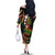 Hawaii Turtles Plumeria Family Matching Off The Shoulder Long Sleeve Dress and Hawaiian Shirt Reggae Polynesian Pattern