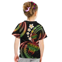 Hawaii Turtles Plumeria Kid T Shirt Reggae Polynesian Pattern