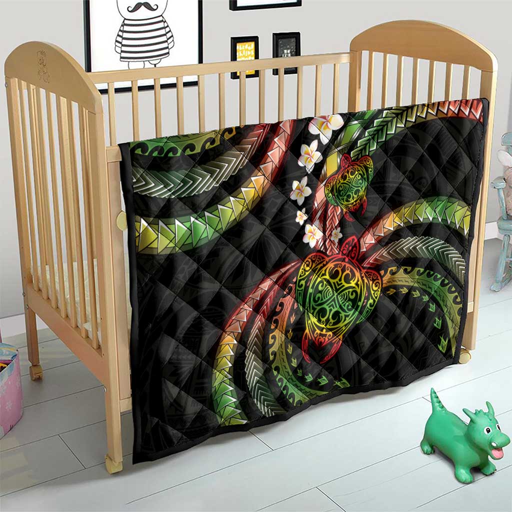 Hawaii Turtles Plumeria Quilt Reggae Polynesian Pattern