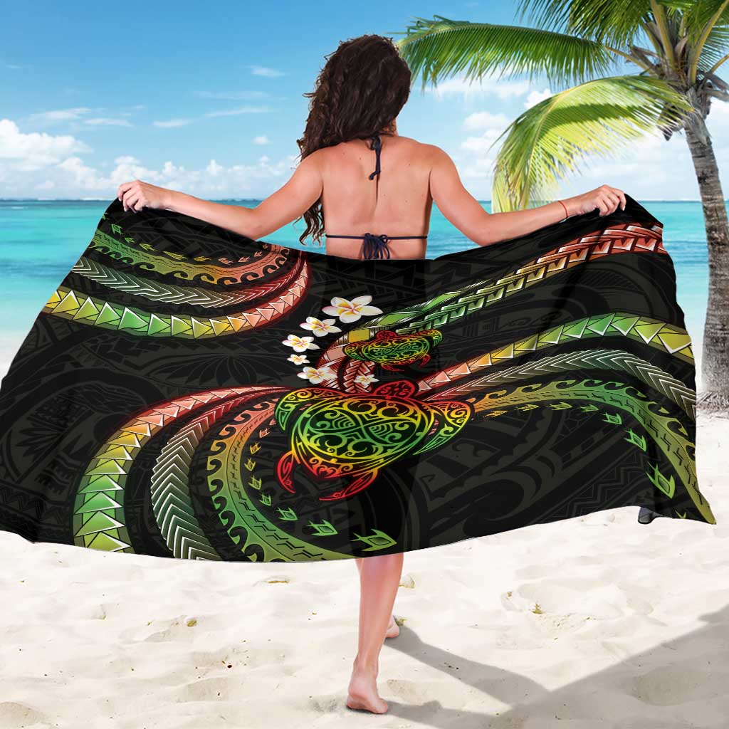 Hawaii Turtles Plumeria Sarong Reggae Polynesian Pattern
