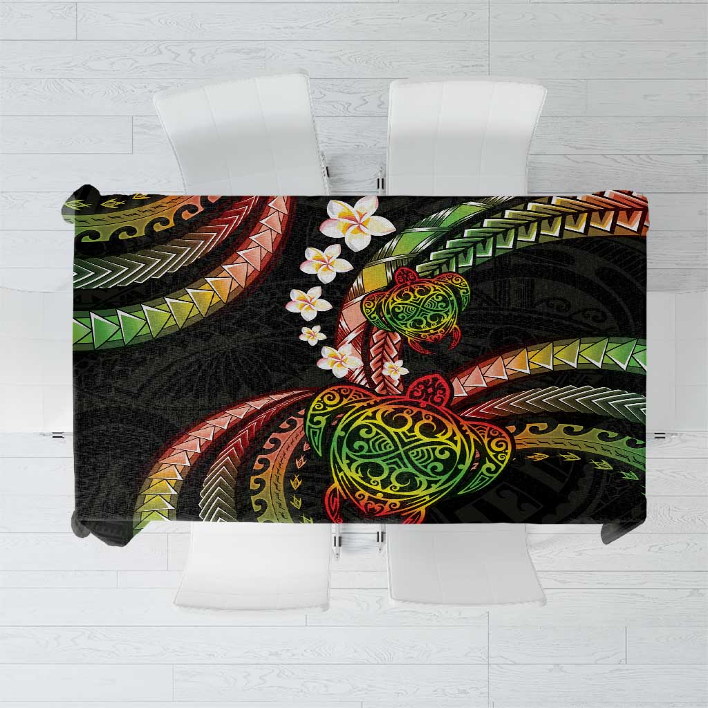 Hawaii Turtles Plumeria Tablecloth Reggae Polynesian Pattern