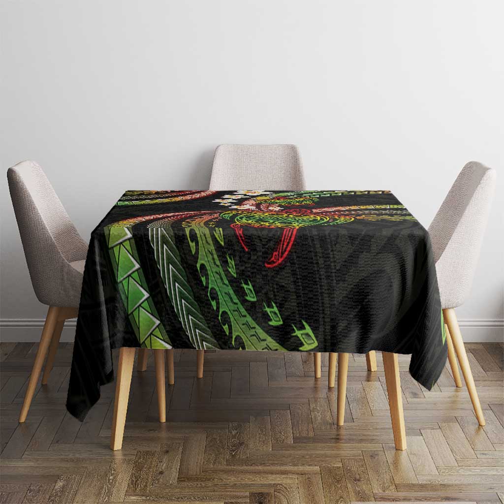 Hawaii Turtles Plumeria Tablecloth Reggae Polynesian Pattern