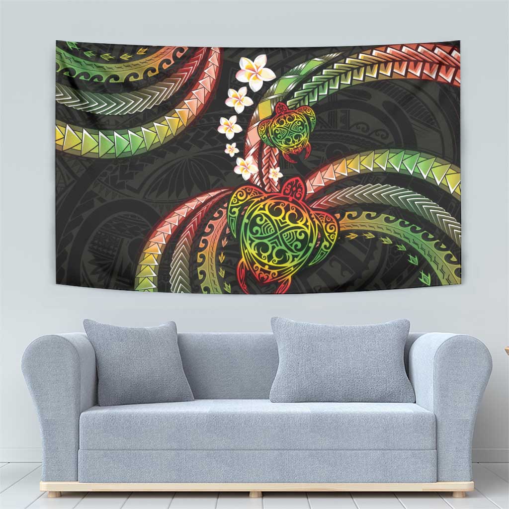Hawaii Turtles Plumeria Tapestry Reggae Polynesian Pattern