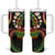 Hawaii Turtles Plumeria Tumbler With Handle Reggae Polynesian Pattern