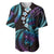 Hawaii Turtles Plumeria Baseball Jersey Amethyst Gradient Polynesian Pattern