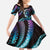 Hawaii Turtles Plumeria Family Matching Off The Shoulder Long Sleeve Dress and Hawaiian Shirt Amethyst Gradient Polynesian Pattern