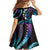 Hawaii Turtles Plumeria Family Matching Off The Shoulder Long Sleeve Dress and Hawaiian Shirt Amethyst Gradient Polynesian Pattern
