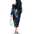 Hawaii Turtles Plumeria Family Matching Off The Shoulder Long Sleeve Dress and Hawaiian Shirt Amethyst Gradient Polynesian Pattern
