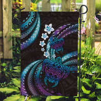 Hawaii Turtles Plumeria Garden Flag Amethyst Gradient Polynesian Pattern