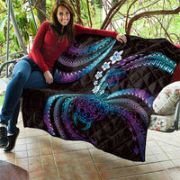 Hawaii Turtles Plumeria Quilt Amethyst Gradient Polynesian Pattern
