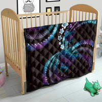 Hawaii Turtles Plumeria Quilt Amethyst Gradient Polynesian Pattern