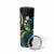 Hawaii Turtles Plumeria Skinny Tumbler Chartreuse Cyan Polynesian Pattern