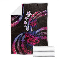 Hawaii Turtles Plumeria Blanket Sweet Gradient Polynesian Pattern