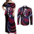 Hawaii Turtles Plumeria Couples Matching Off Shoulder Maxi Dress and Long Sleeve Button Shirt Sweet Gradient Polynesian Pattern