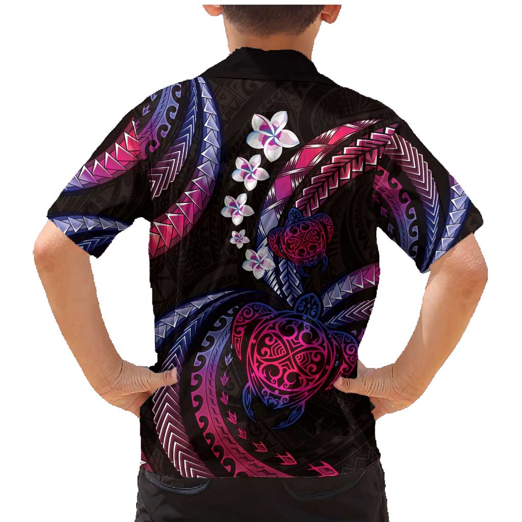 Hawaii Turtles Plumeria Family Matching Mermaid Dress and Hawaiian Shirt Sweet Gradient Polynesian Pattern