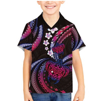 Hawaii Turtles Plumeria Family Matching Mermaid Dress and Hawaiian Shirt Sweet Gradient Polynesian Pattern
