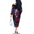 Hawaii Turtles Plumeria Family Matching Off The Shoulder Long Sleeve Dress and Hawaiian Shirt Sweet Gradient Polynesian Pattern