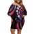 Hawaii Turtles Plumeria Family Matching Off Shoulder Short Dress and Hawaiian Shirt Sweet Gradient Polynesian Pattern