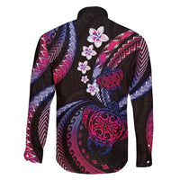 Hawaii Turtles Plumeria Family Matching Summer Maxi Dress and Hawaiian Shirt Sweet Gradient Polynesian Pattern