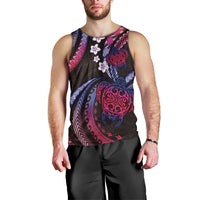 Hawaii Turtles Plumeria Men Tank Top Sweet Gradient Polynesian Pattern