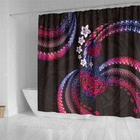 Hawaii Turtles Plumeria Shower Curtain Sweet Gradient Polynesian Pattern