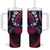 Hawaii Turtles Plumeria Tumbler With Handle Sweet Gradient Polynesian Pattern