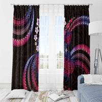 Hawaii Turtles Plumeria Window Curtain Sweet Gradient Polynesian Pattern
