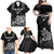 Custom New Zealand 2024 Rugby Family Matching Off Shoulder Maxi Dress and Hawaiian Shirt Silver Fern Aotearoa Kiwi