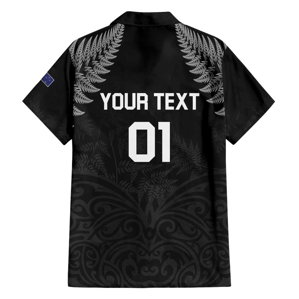 Custom New Zealand 2024 Rugby Family Matching Off Shoulder Maxi Dress and Hawaiian Shirt Silver Fern Aotearoa Kiwi